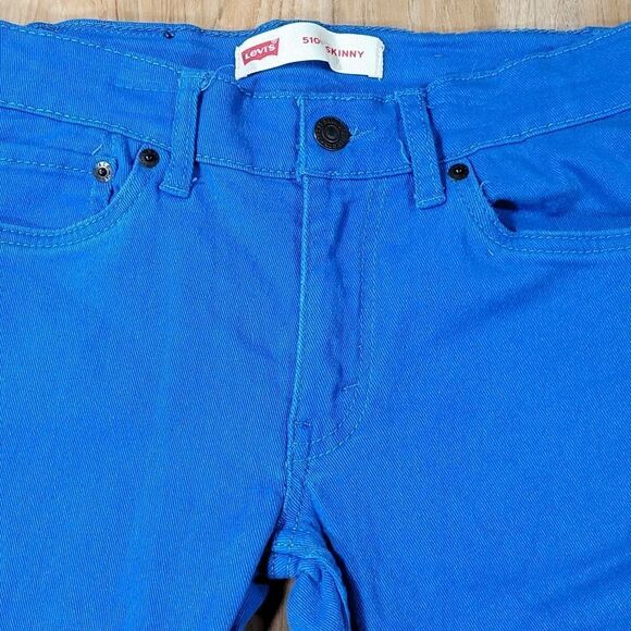 📐🩵Levi's 510 Electric Blue Skinny Fit Jeans Youth Size 12 - Picture 6 of 12